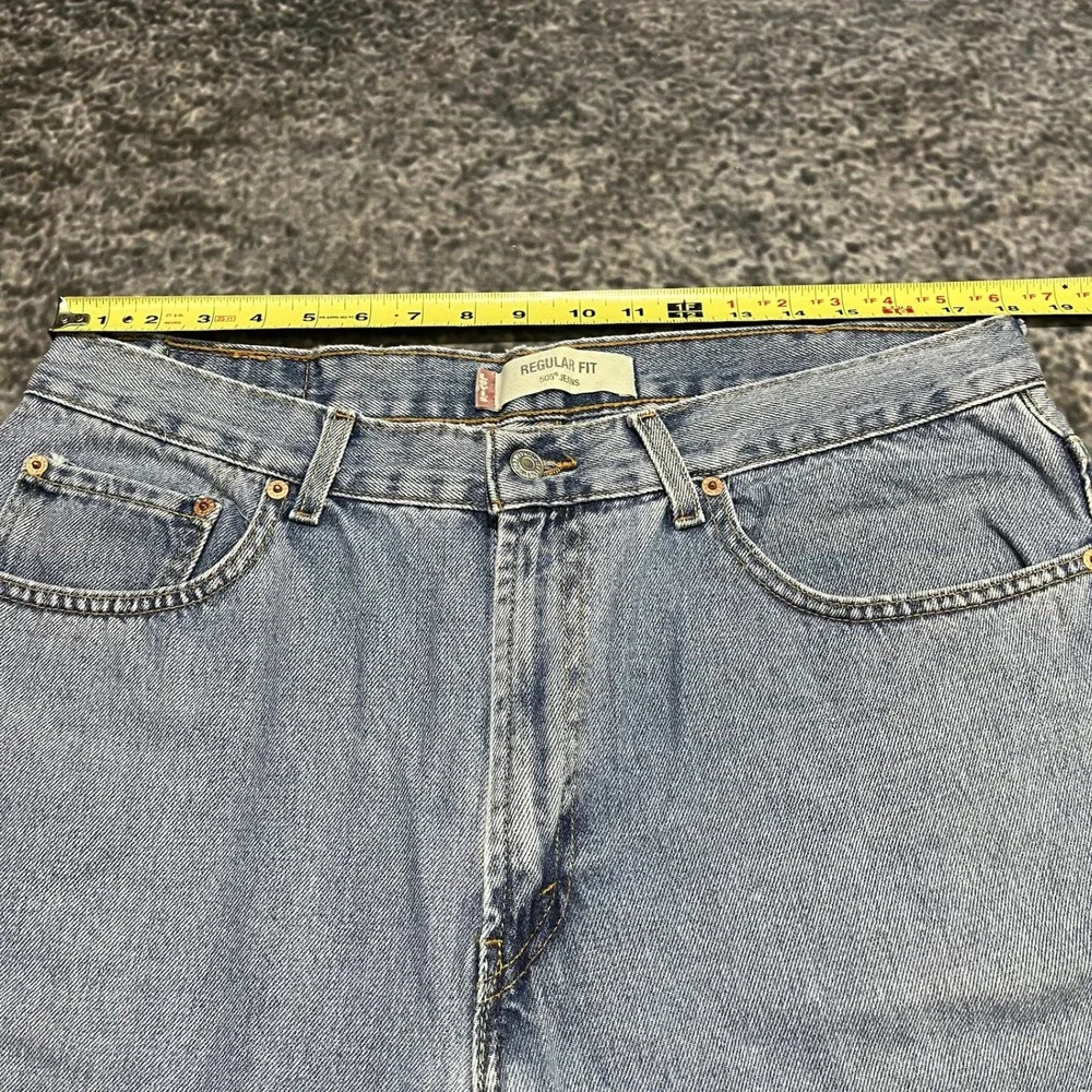 Levi's 505 Regular Fit Jeans Mens‎ 36x32 Light Blue Denim Vintage Y2K